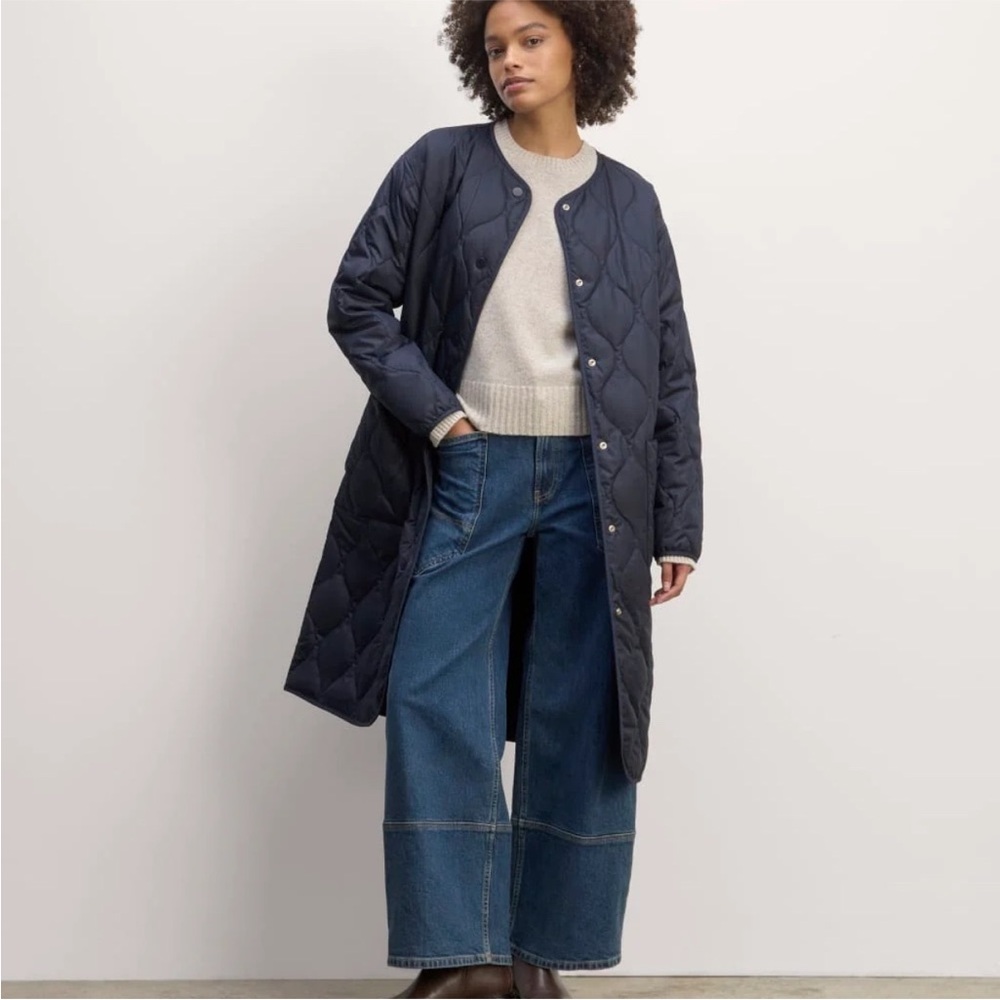 Everlane Black Quilted Coat